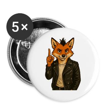 Fabian Fox - Buttons groß 56 mm (5er Pack) - Weiß - Vorne