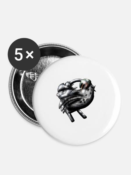 Huriya-Schöpfung - Buttons groß 56 mm (5er Pack) - Weiß