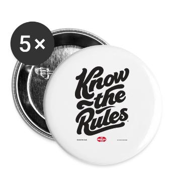 Know the Rules - Buttons large 2.2''/56 mm (5-pack) - white - Front