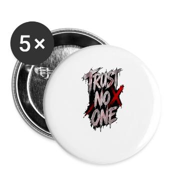 TRUST_NO_ONE - Buttons groß 56 mm (5er Pack) - Weiß - Vorne