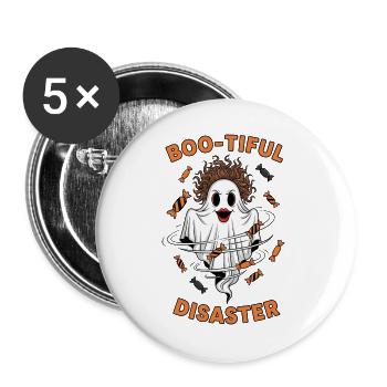 Boo Tiful Halloween - Lot de 5 grands badges (56 mm) - blanc - Devant