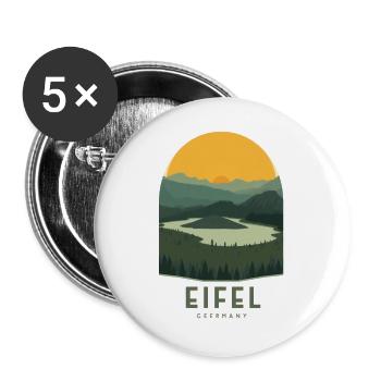 Eifel Germany | Vintage National Park - Buttons groß 56 mm (5er Pack) - Weiß - Vorne