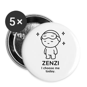 Zenzi – I Choose Me Today | Self Care Mood - Buttons groß 56 mm (5er Pack) - Weiß - Vorne