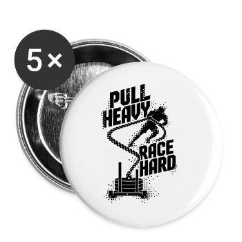 Sled Pull Fitness Race - Buttons groß 56 mm (5er Pack) - Weiß - Vorne