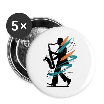 Art vélo avec des formes en spirale - Lot de 5 grands badges (56 mm) - blanc - Devant