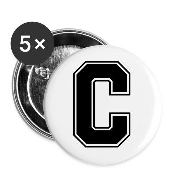 C_Buchstabe - Buttons groß 56 mm (5er Pack) - Weiß - Vorne