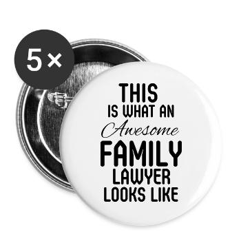 Familienrechtsanwalt Law School Schenkung - Buttons groß 56 mm (5er Pack) - Weiß - Vorne