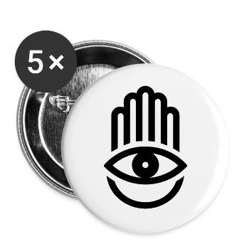 hand of Fatma Hamsa - Buttons large 2.2''/56 mm (5-pack) - white - Front