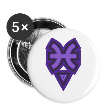 Zodiac Tribal Pisces and Water - Buttons large 2.2''/56 mm (5-pack) - white - Front