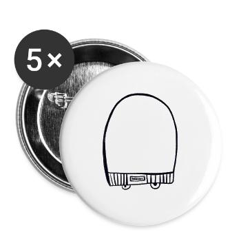 Black cap - Buttons large 2.2''/56 mm (5-pack) - white - Front