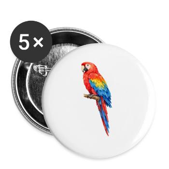 Vibrant parrot coloring - Buttons large 2.2''/56 mm (5-pack) - white - Front