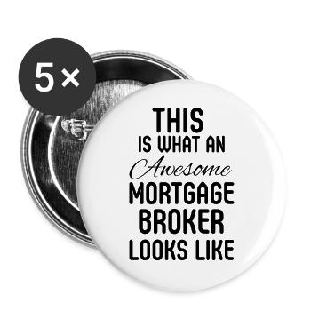 Mortgage Broker Realtor Closing Real Estate Agent  - Buttons large 2.2''/56 mm (5-pack) - white - Front