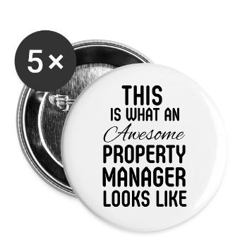 Property Manager Real Estate Appreciation Gift - Buttons large 2.2''/56 mm (5-pack) - white - Front