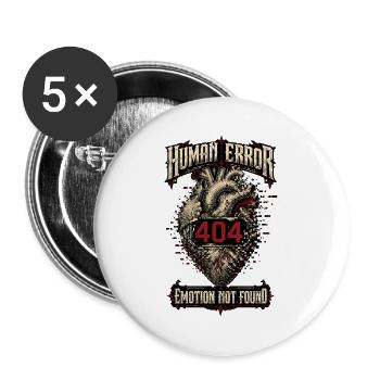 Erreur humaine – Émotion non trouvée - Lot de 5 grands badges (56 mm) - blanc - Devant
