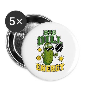 Big Dill Energy Pickleball - Buttons large 2.2''/56 mm (5-pack) - white - Front