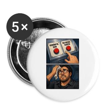 Vernünftigkeit vs Impuls-Moment - Buttons groß 56 mm (5er Pack) - Weiß - Vorne