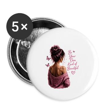 Beautiful - Buttons large 2.2''/56 mm (5-pack) - white - Front