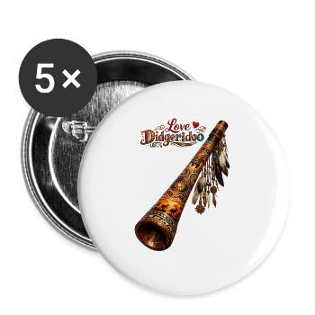 Love Dedgeredoo 1 - Buttons large 2.2''/56 mm (5-pack) - white - Front