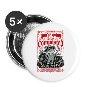 Urban Gardening Compost Thats Enough - Buttons large 2.2''/56 mm (5-pack) - white - Front