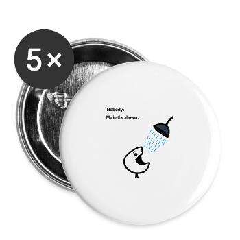 Introvert Shower Humor Alone Time - Buttons large 2.2''/56 mm (5-pack) - white - Front