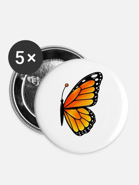 Matching butterfly - right wing - Buttons groß 56 mm (5er Pack) - Weiß