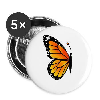 Matching butterfly - left wing  - Buttons groß 56 mm (5er Pack) - Weiß - Vorne