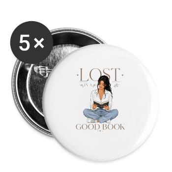 Books Book Love Reading - Buttons large 2.2''/56 mm (5-pack) - white - Front