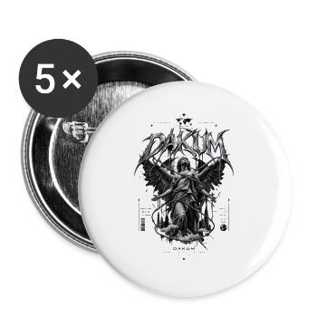 DAKUM Black Angel Statue with Chains - Buttons large 2.2''/56 mm (5-pack) - white - Front