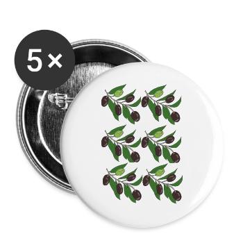Olive Branch Pattern - Buttons large 2.2''/56 mm (5-pack) - white - Front