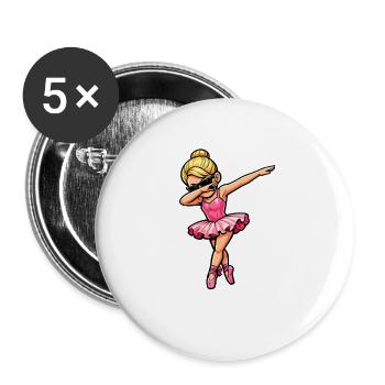 Dabbing Blonde Ballerina in Comic Style - Buttons large 2.2''/56 mm (5-pack) - white - Front