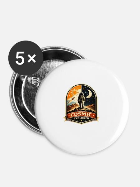 Cosmic Explorer Patch - Buttons groß 56 mm (5er Pack) - Weiß