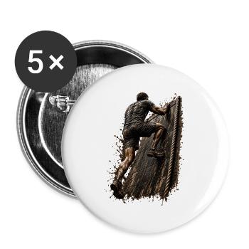 Maître de la Boue - Obstacle - Travail d’équipe - Lot de 5 grands badges (56 mm) - blanc - Devant