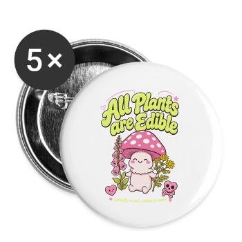 Stadtgärtnern Alle Pflanzen sind essbar - Buttons groß 56 mm (5er Pack) - Weiß - Vorne