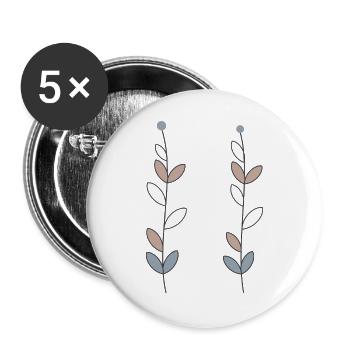 BAUM. NATUR. UMGEBUNG. ZEN. MEDITATION - Buttons groß 56 mm (5er Pack) - Weiß - Vorne