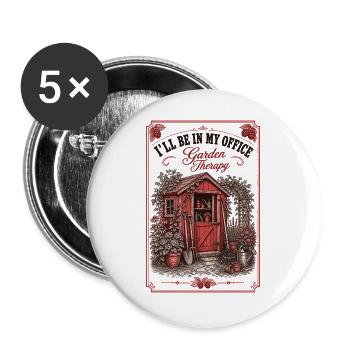 Je serai dans mon bureau Plantes de jardin - Lot de 5 grands badges (56 mm) - blanc - Devant