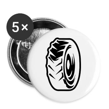 Reifen - Buttons groß 56 mm (5er Pack) - Weiß - Vorne