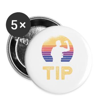 Just the Tip Retro Sunset Bartender Server Graphic - Buttons groß 56 mm (5er Pack) - Weiß - Vorne