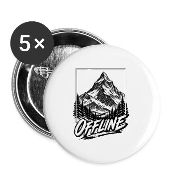 Offline-Berglandschaft - Buttons groß 56 mm (5er Pack) - Weiß - Vorne