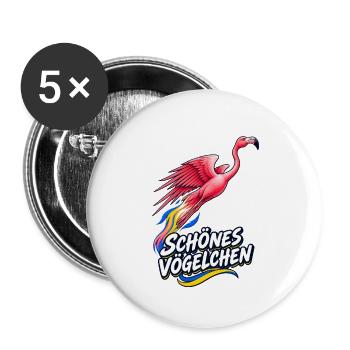 Schones Vogelchen Romantische Version - Buttons groß 56 mm (5er Pack) - Weiß - Vorne