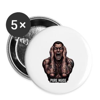 Pure Noise Screamer - Buttons groß 56 mm (5er Pack) - Weiß - Vorne