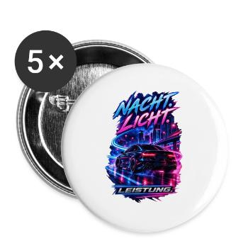 Nacht. Licht. Leistung. - Buttons groß 56 mm (5er Pack) - Weiß - Vorne