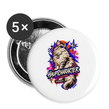 Hauptcharakter Energie - Buttons groß 56 mm (5er Pack) - Weiß - Vorne