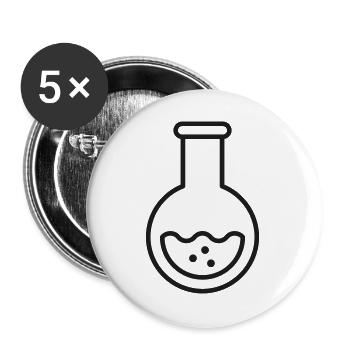 Rundes Kolben-Linien-Symbol - Buttons groß 56 mm (5er Pack) - Weiß - Vorne