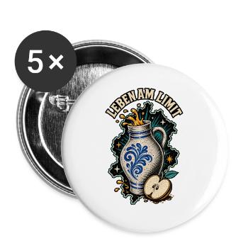 Bembel - Buttons groß 56 mm (5er Pack) - Weiß - Vorne