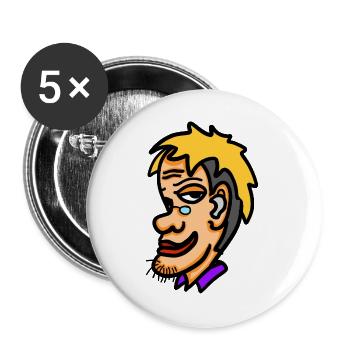 Retro-Cartoon: Ein Mann mit einem Yankee-Porträt - Buttons groß 56 mm (5er Pack) - Weiß - Vorne