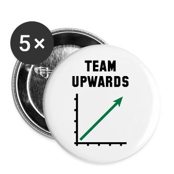 Team Aufwärts (Erfolg / Fortschritt / POS Grün 2C) - Buttons groß 56 mm (5er Pack) - Weiß - Vorne