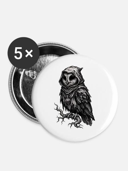 Schatteneule im Mantel des Nebels - Buttons groß 56 mm (5er Pack) - Weiß