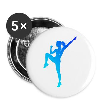 Gruppenfitness Geschenk für die Cardio-Liebhaberin - Buttons groß 56 mm (5er Pack) - Weiß - Vorne
