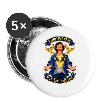 Forgiveness Sets Your Heart Free - Buttons groß 56 mm (5er Pack) - Weiß - Vorne
