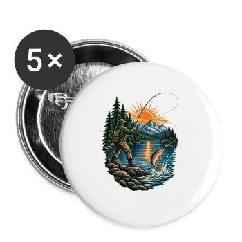 Angler - Buttons groß 56 mm (5er Pack) - Weiß - Vorne